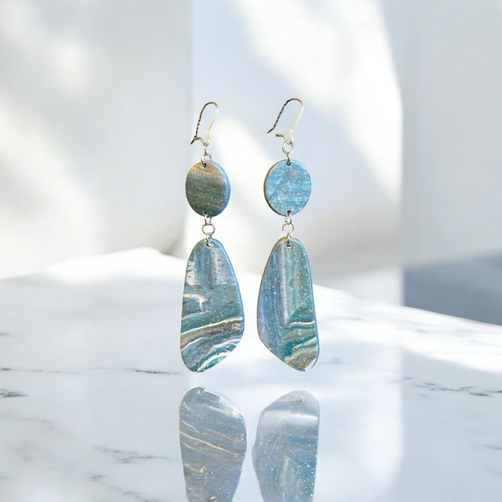 Elegant Blue Dangle Earrings